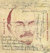 Díptico realizado para la despedida de Juan Devescovi (abril, 1927). Archivo José Carlos Mariátegui