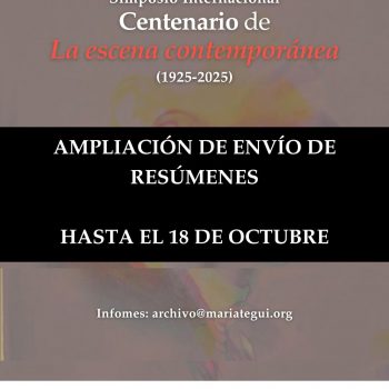 [AMPLIACIÓN Convocatoria] - Simposio Internacional de La escena contemporánea