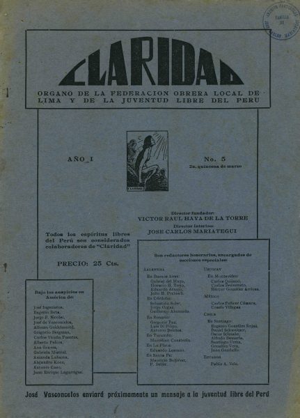 Portada de número 5 de la revista Claridad