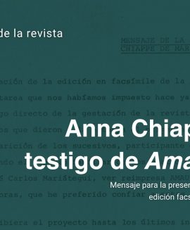 Documento del mensaje de Anna Chiappe de Mariátegui para la presentación de la edición facsimilar de Amauta, 1976